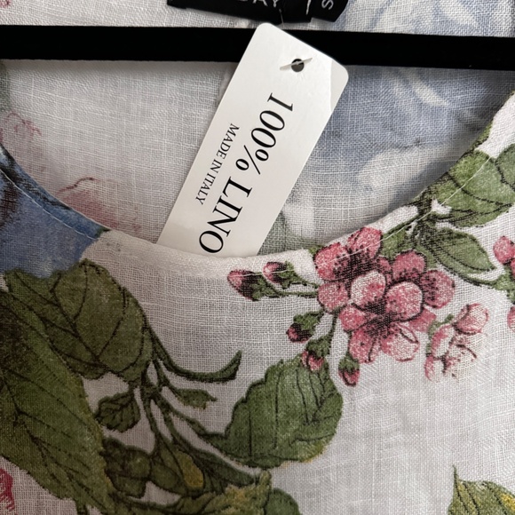 Linen Flowery Top/Blouse made in Italy - Picture 8 of 8
